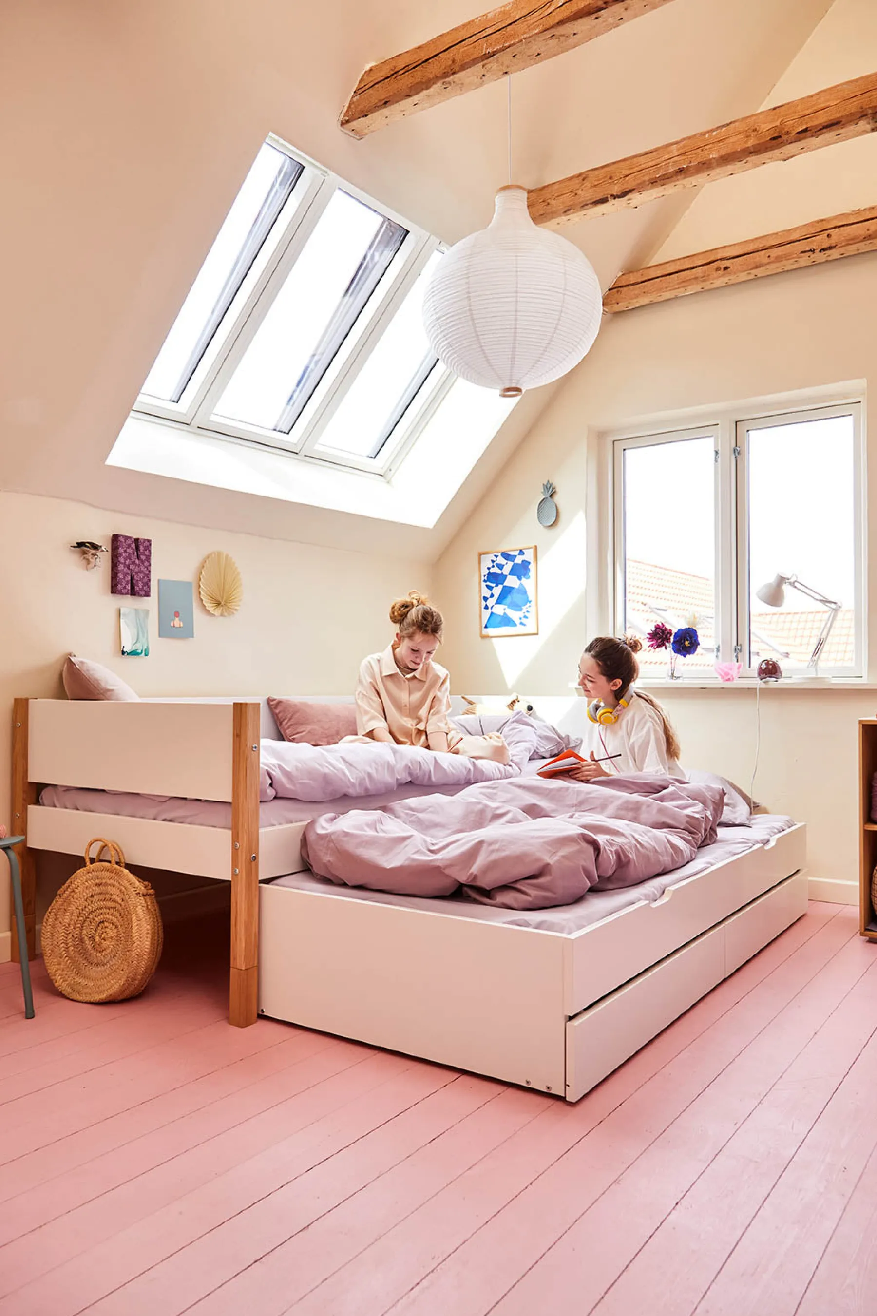 FLEXA Ausziehbett mit 2 Schubladen White Shop
