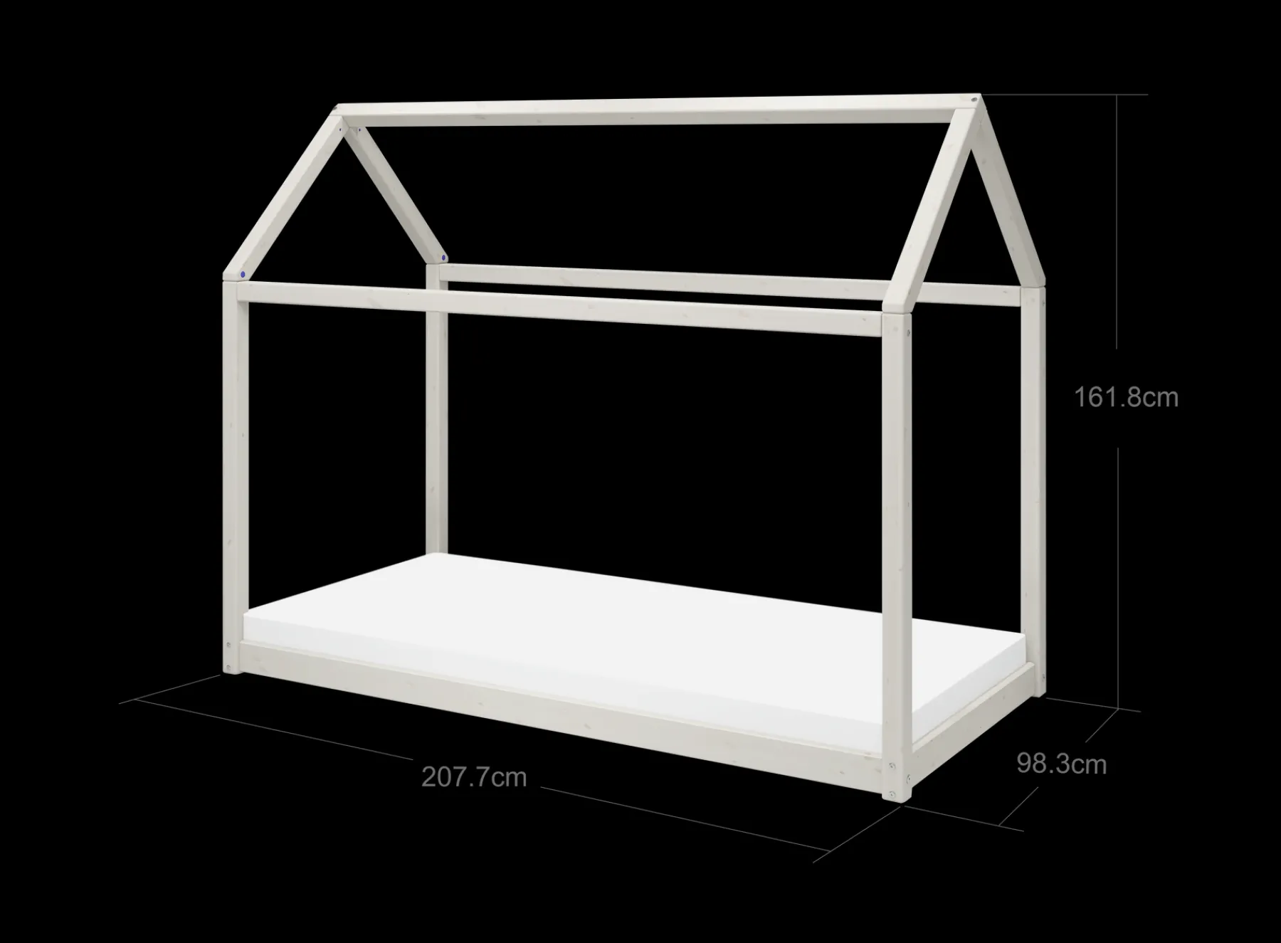FLEXA COTTAGE Einzelbett, White Washed Pine, 90x200 cm Whitewashedpine New