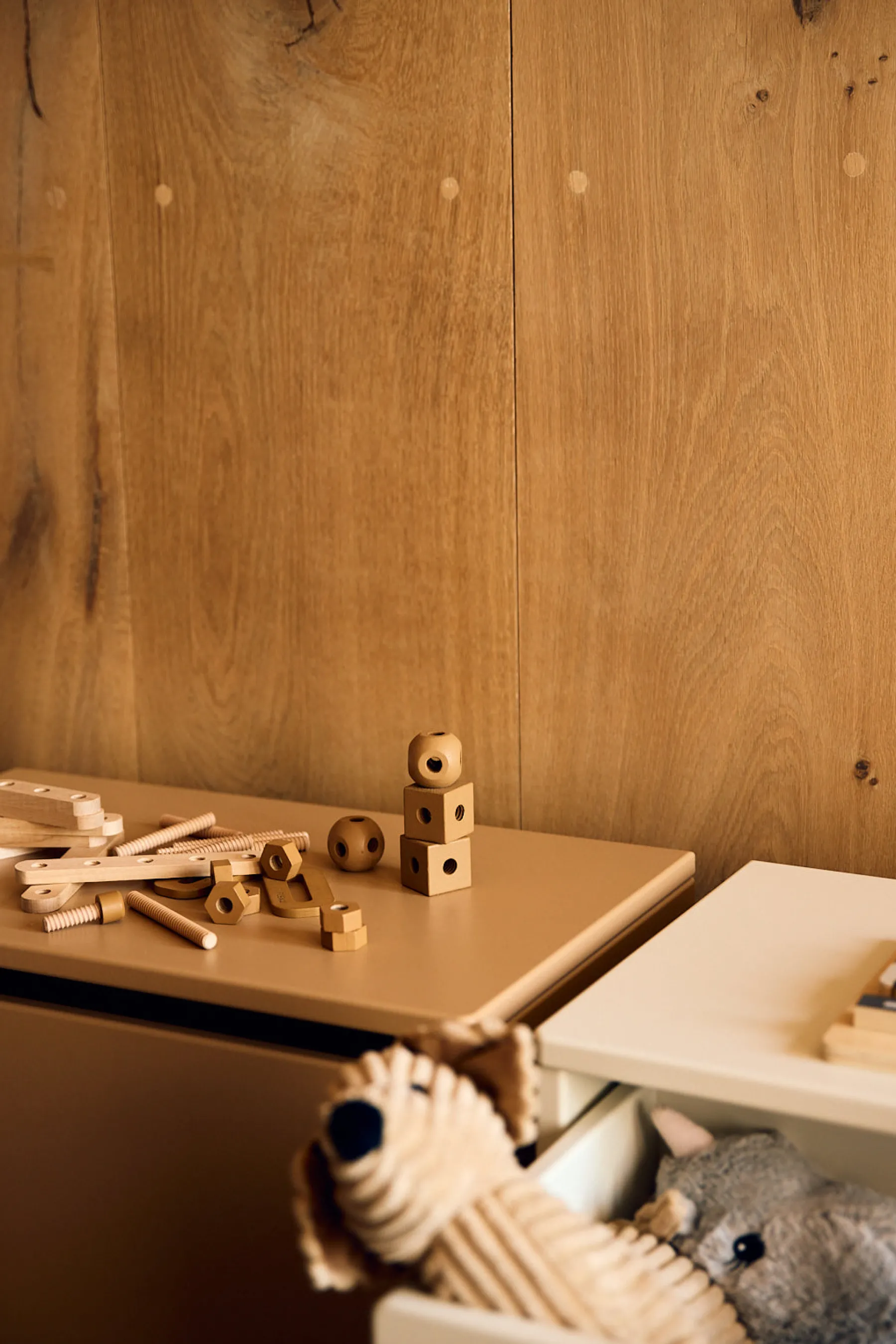 FLEXA DOTS 3-in-1 Bank, MDF, Cream Flash Sale