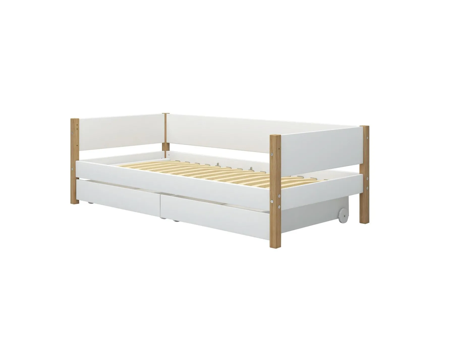 FLEXA Einzelbett White/oak Store