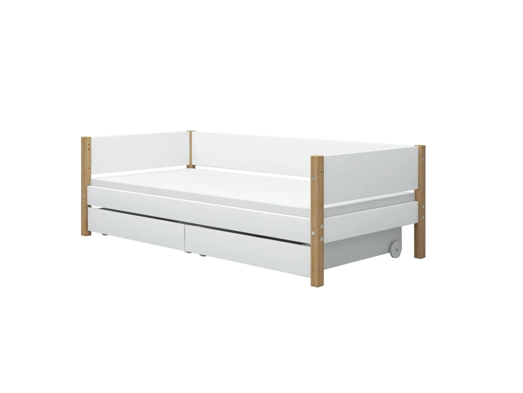 FLEXA Einzelbett White/oak Store