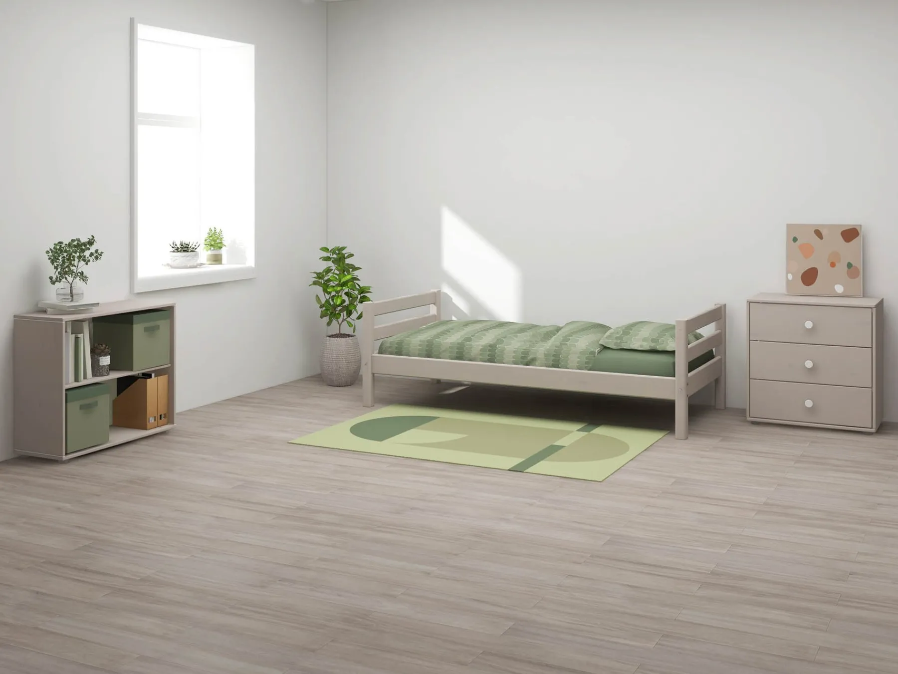FLEXA Einzelbett Greywashedpine Cheap