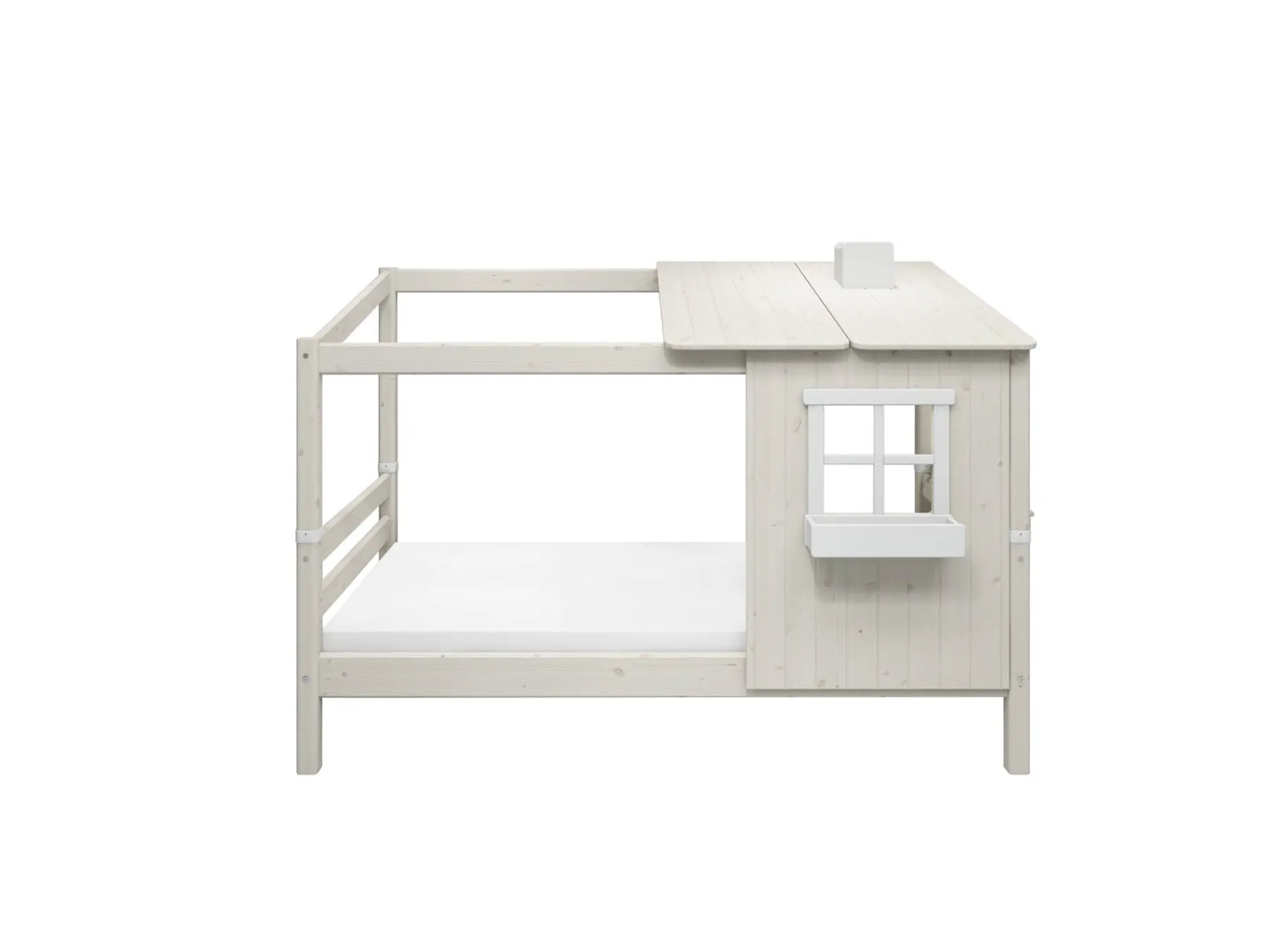 FLEXA Einzelbett mit 1/2 Classic-Haus White/whitewashedpine Cheap