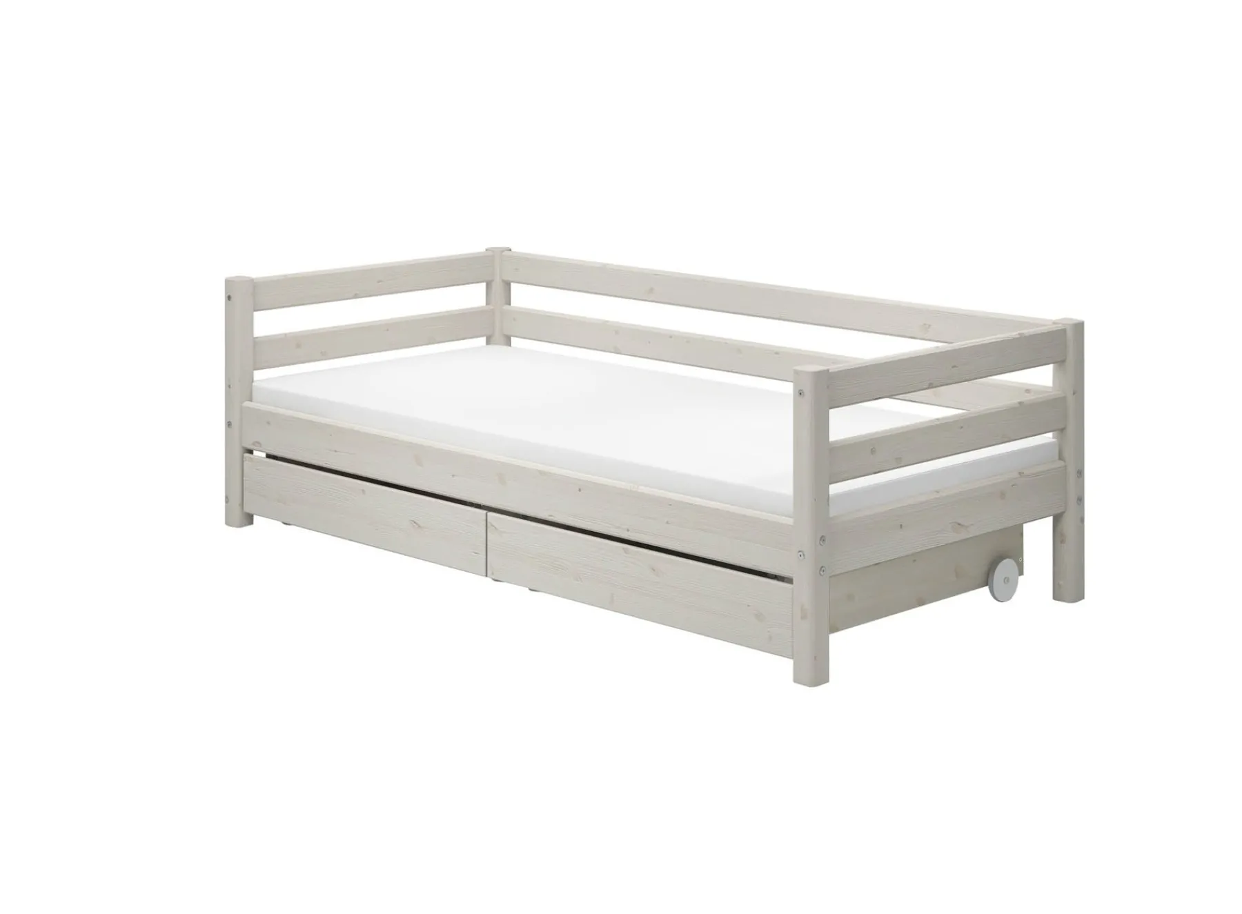 FLEXA Einzelbett mit 2 Schubladen Whitewashedpine Store