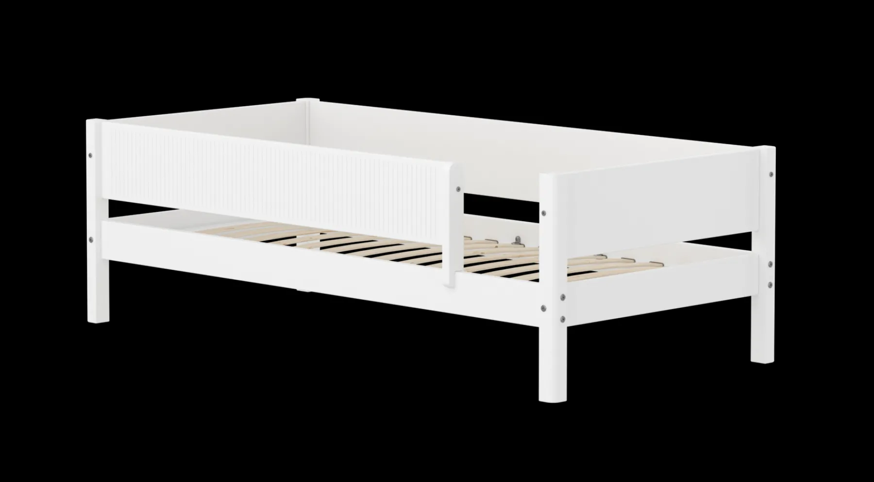 FLEXA Einzelbett mit Absturzsicherung White Fashion