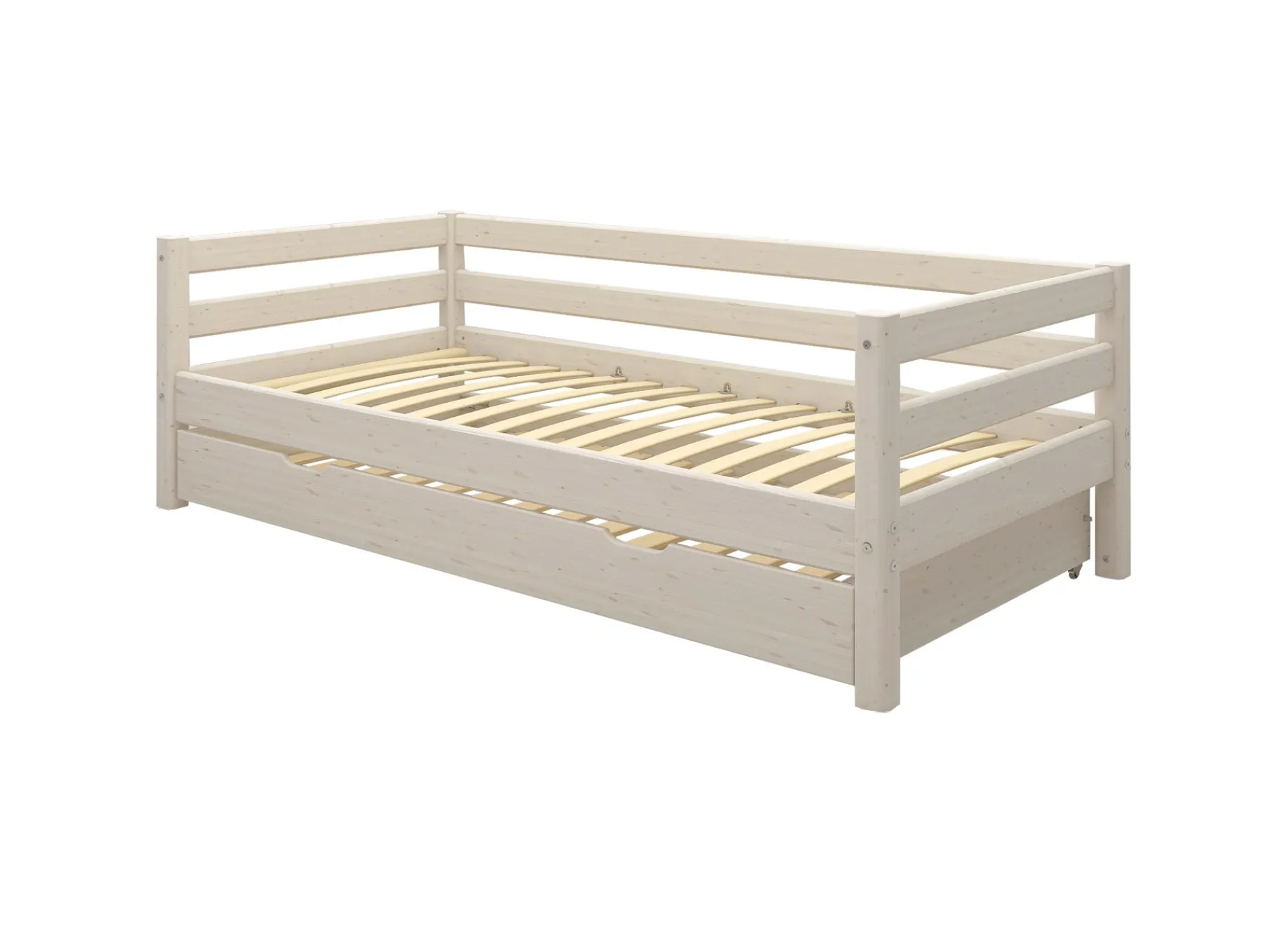 FLEXA Einzelbett mit Ausziehbett Whitewashedpine Fashion
