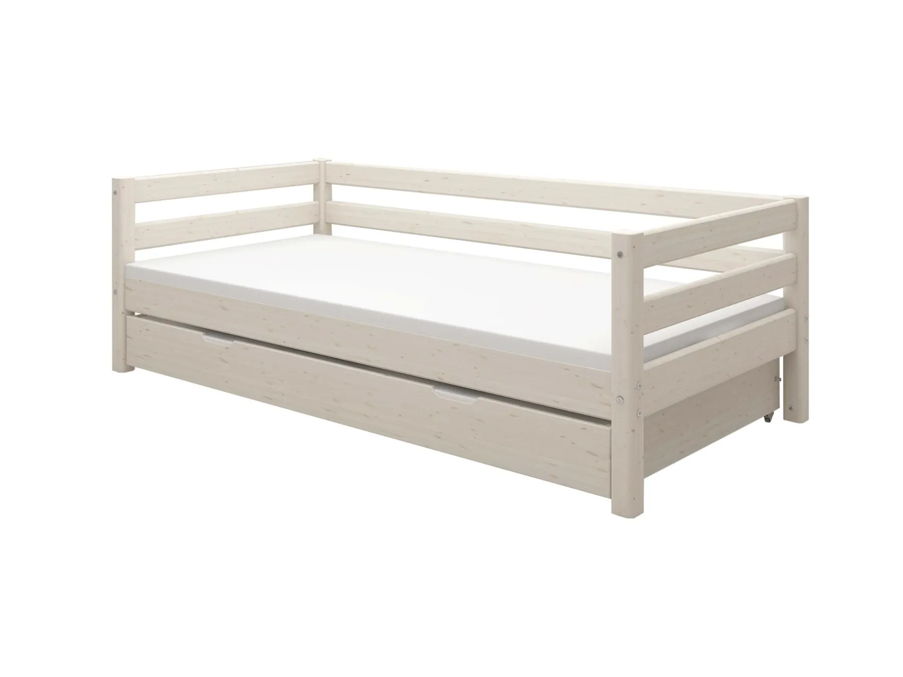 FLEXA Einzelbett mit Ausziehbett Whitewashedpine Fashion