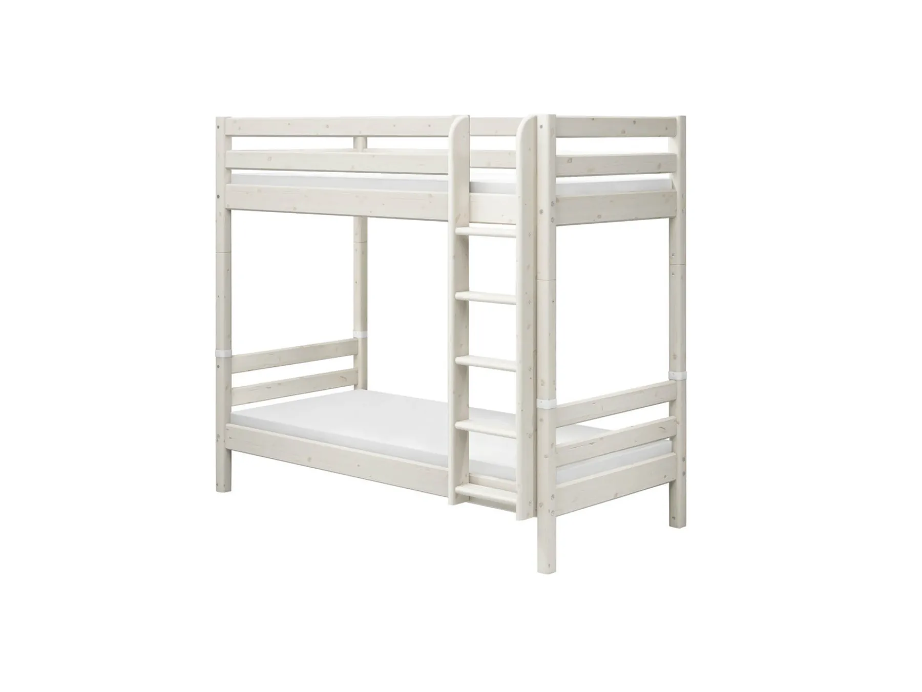 FLEXA Etagenbett mit zusätzlicher Höhe und senkrechter Leiter Whitewashedpine New