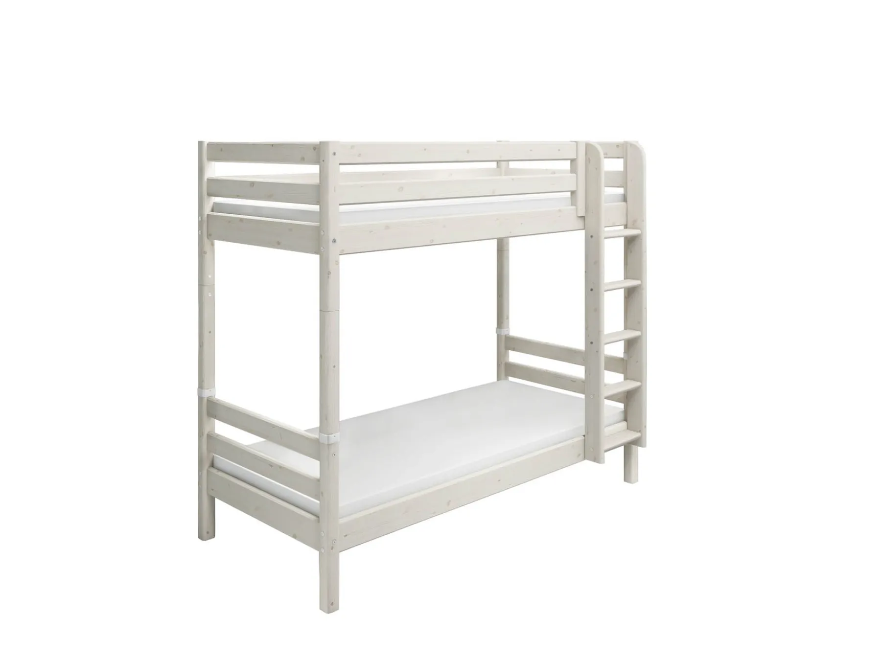 FLEXA Etagenbett mit zusätzlicher Höhe und senkrechter Leiter Whitewashedpine New