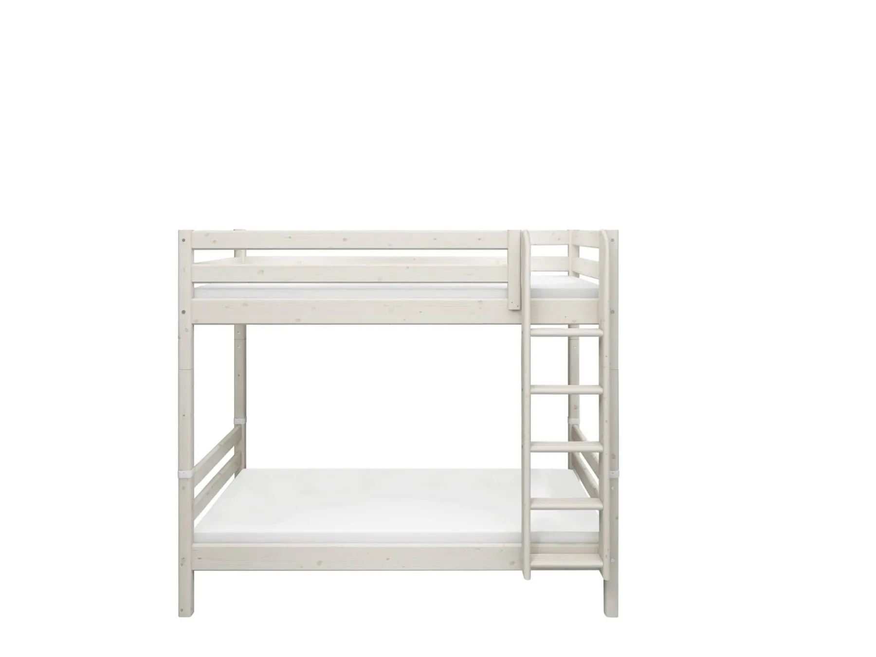 FLEXA Etagenbett mit zusätzlicher Höhe und senkrechter Leiter Whitewashedpine New