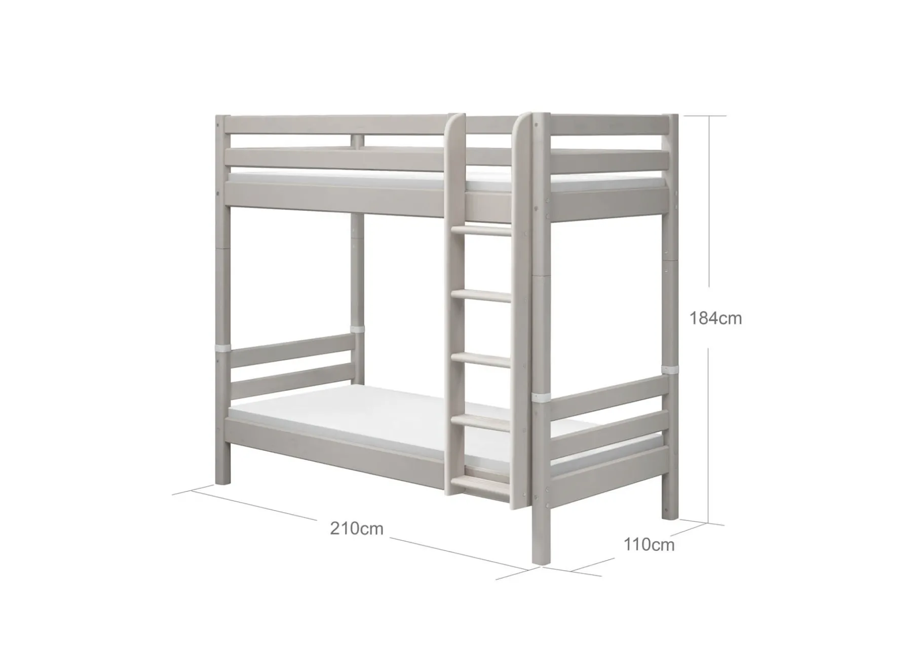 FLEXA Etagenbett mit zusätzlicher Höhe und senkrechter Leiter Greywashedpine Cheap
