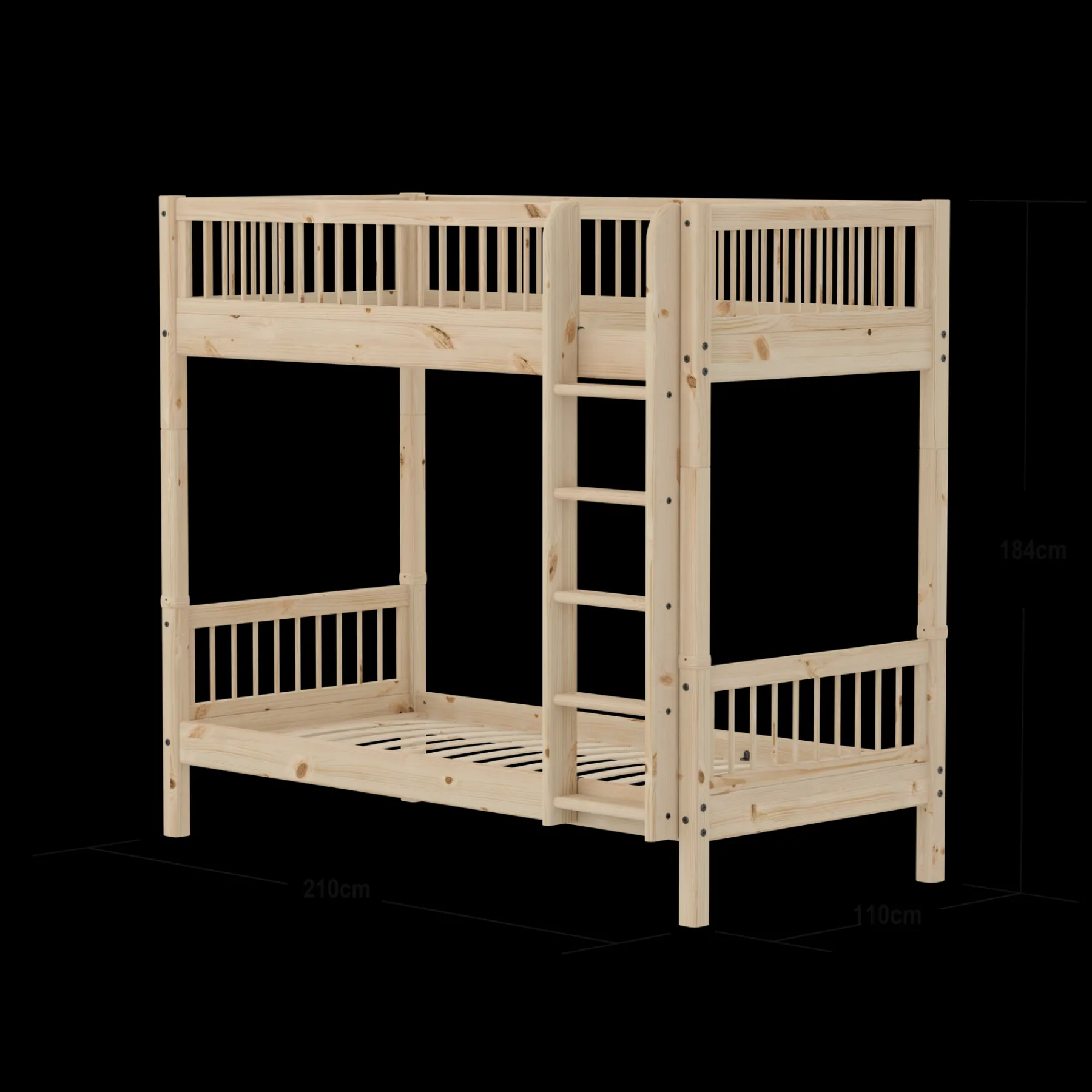 FLEXA Etagenbett mit zusätzlicher Höhe und senkrechter Leiter Pine Best Sale