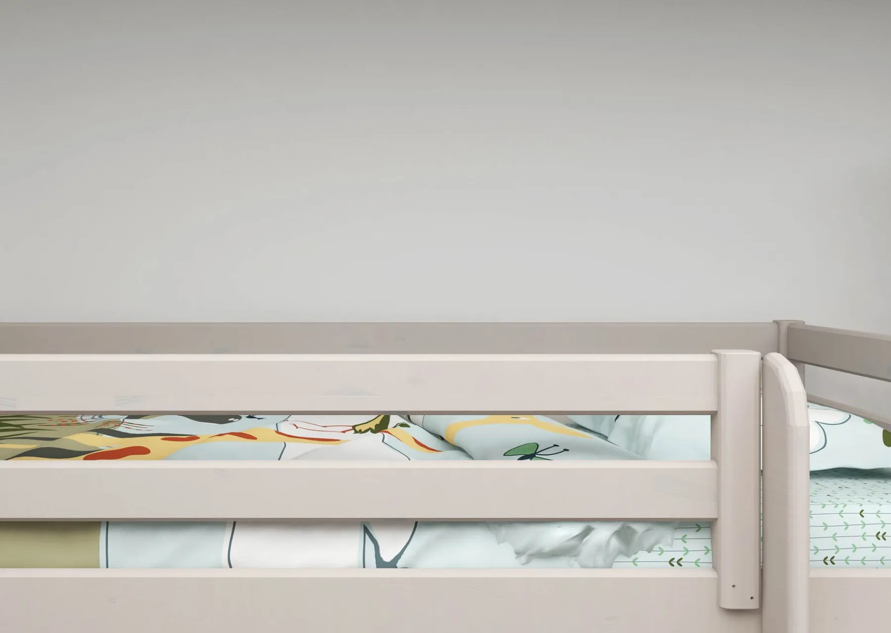 FLEXA Etagenbett mit zusätzlicher Höhe und senkrechter Leiter Whitewashedpine New