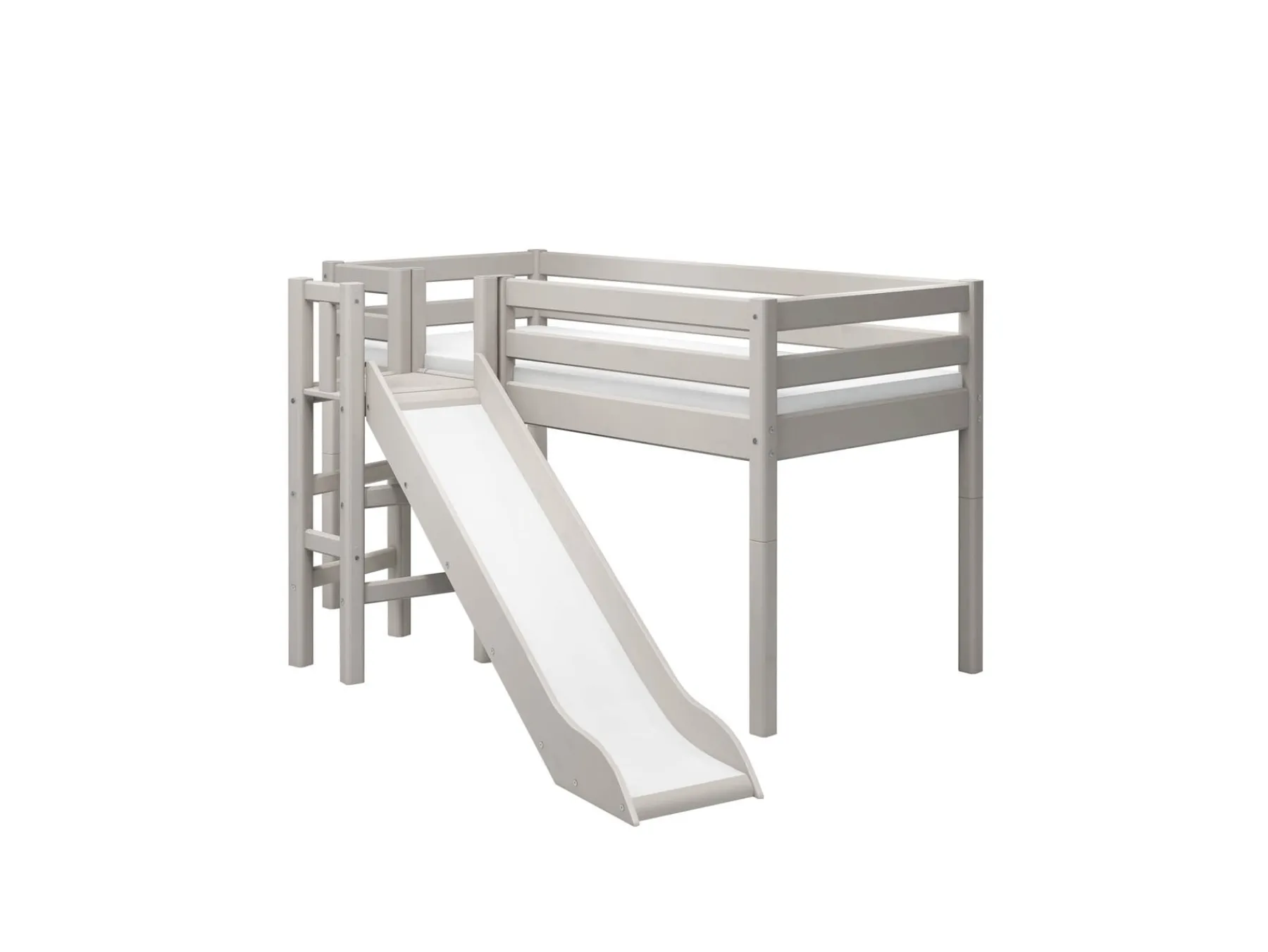 FLEXA Halbhohes Bett mit Plattform und Rutsche Greywashedpine Outlet