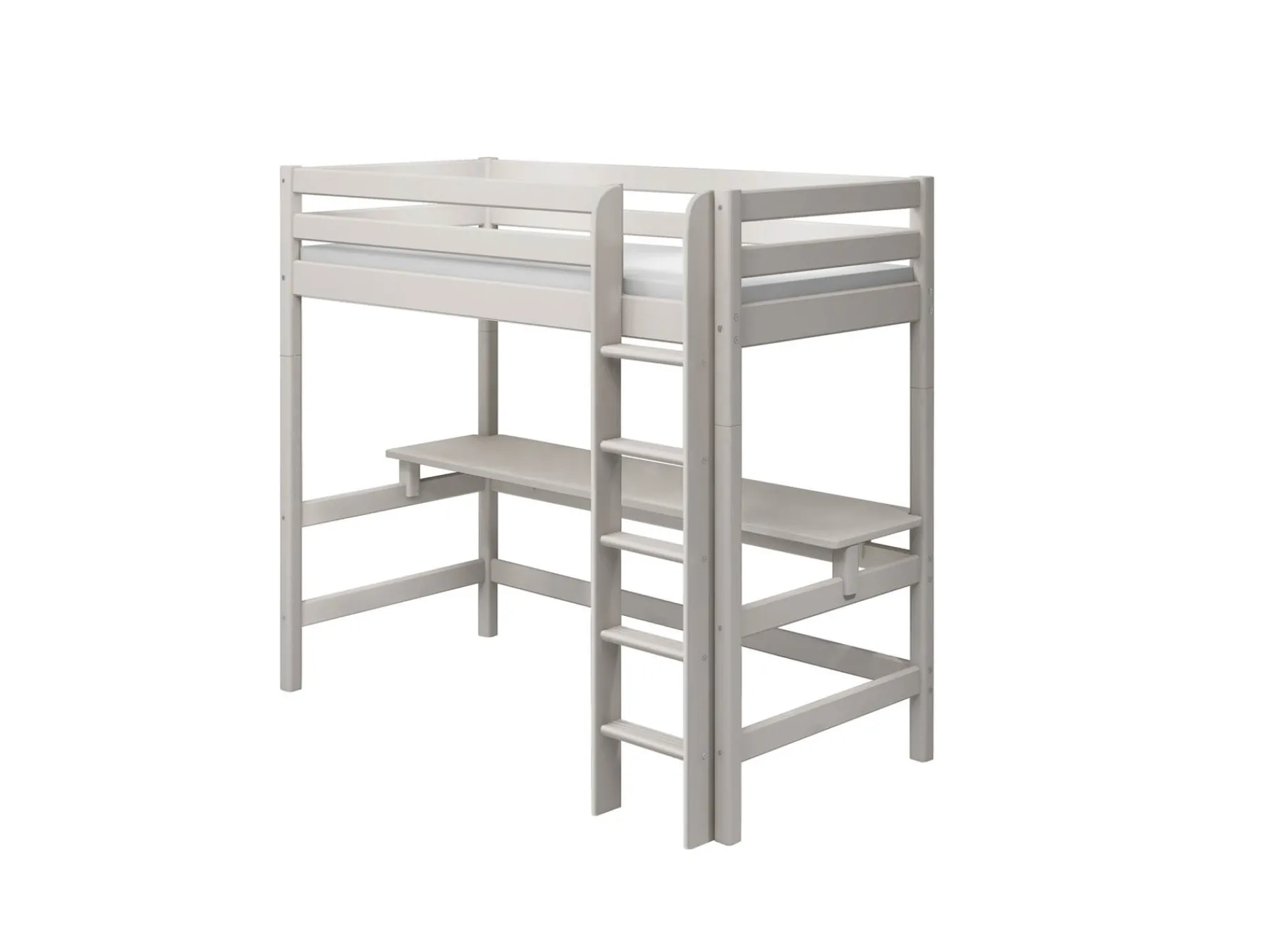 FLEXA Hochbett mit senkrechter Leiter und Schreibtisch Greywashedpine Store
