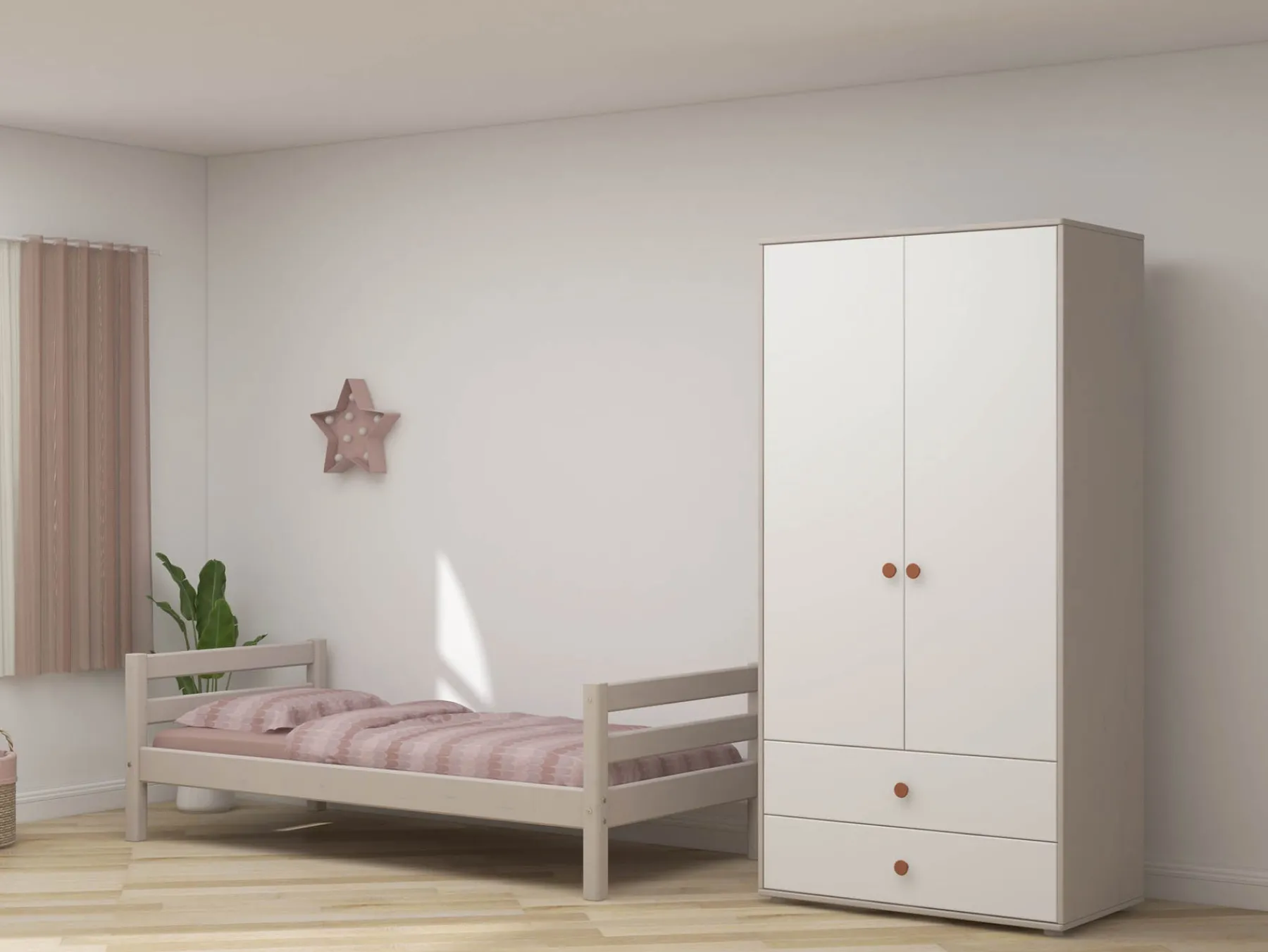 FLEXA Kleiderschrank Lightblush/greywashedpine Best Sale