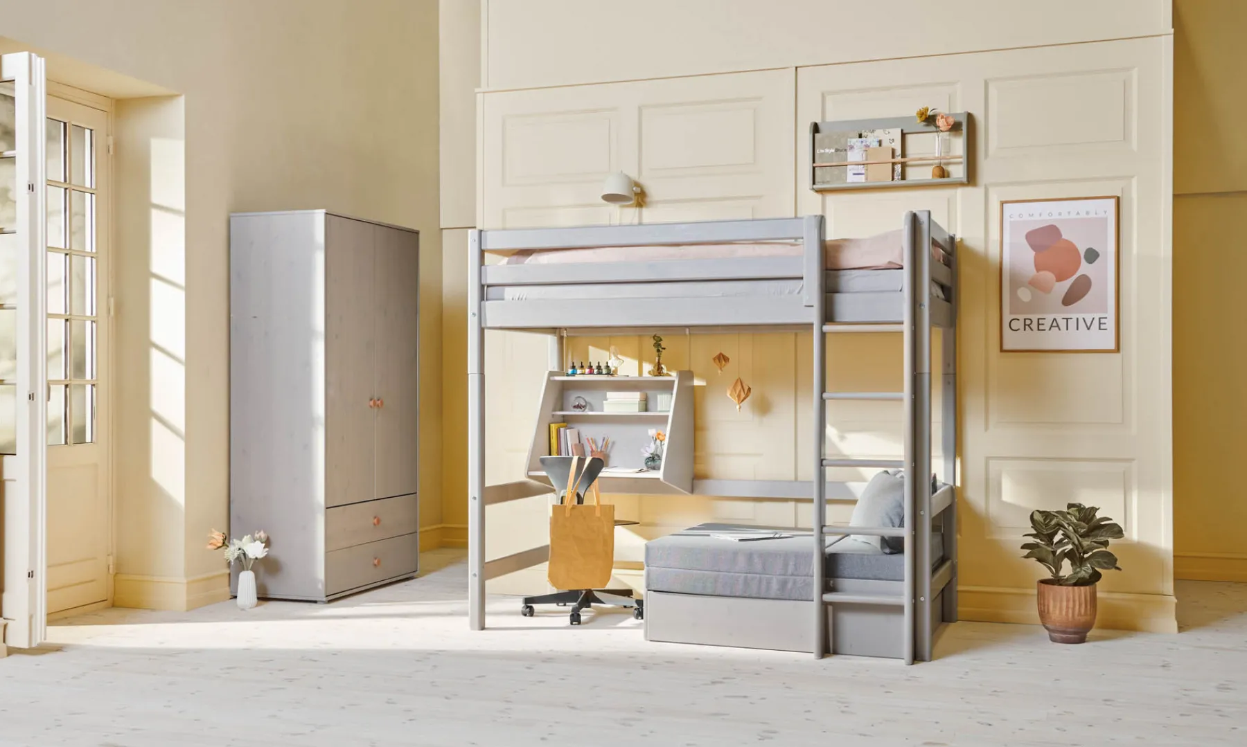 FLEXA Kleiderschrank Lightblush/greywashedpine Shop
