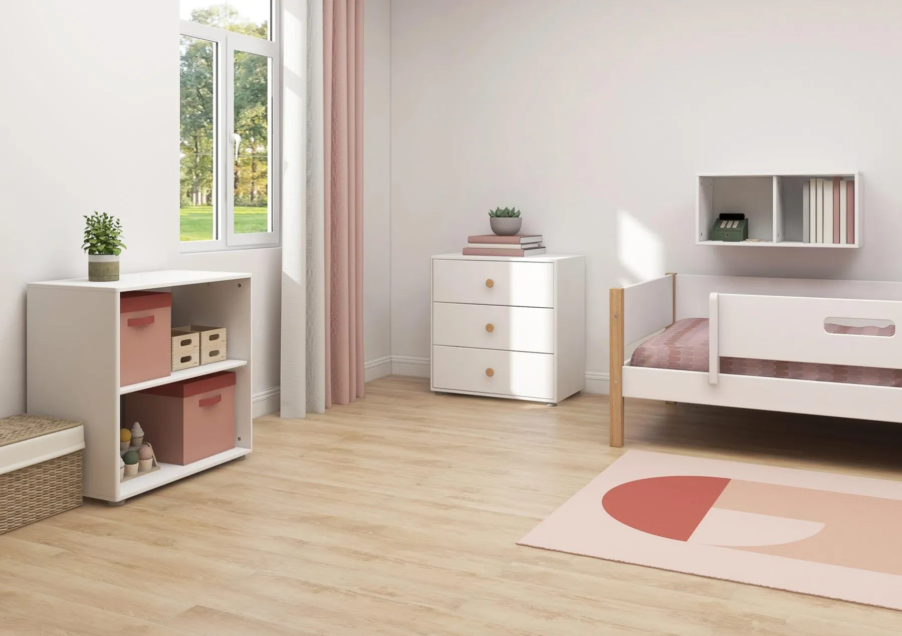 FLEXA Kommode, 3 Schubladen White/oak Outlet