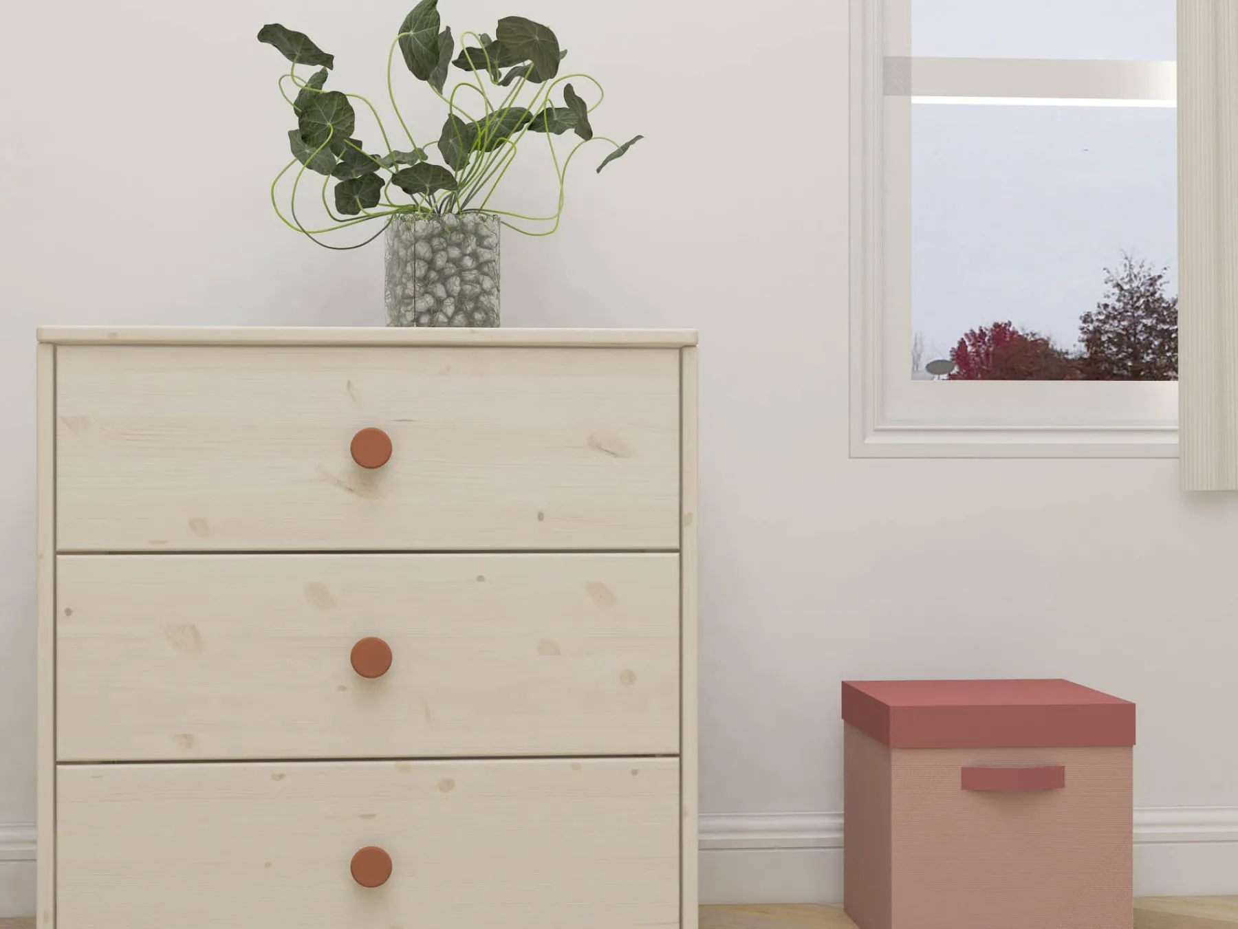 FLEXA Kommode mit 3 Schubladen Lightblush/whitewashedpine Sale