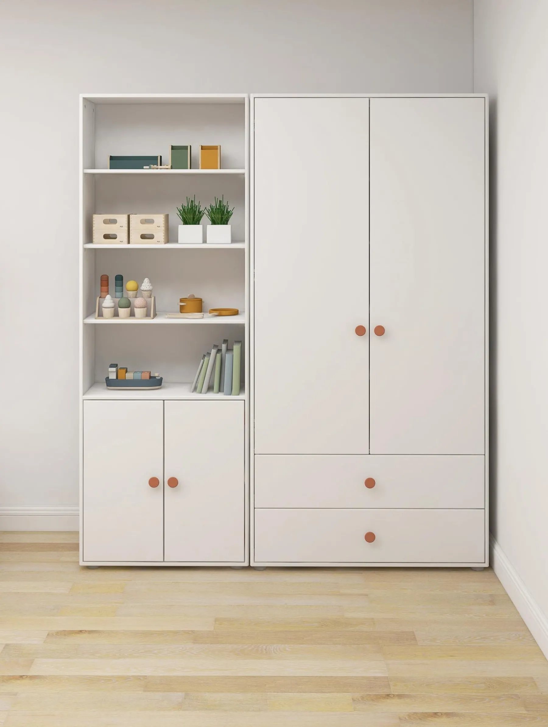FLEXA Maxi Bücherregal , 2 Türen White/blush Best Sale