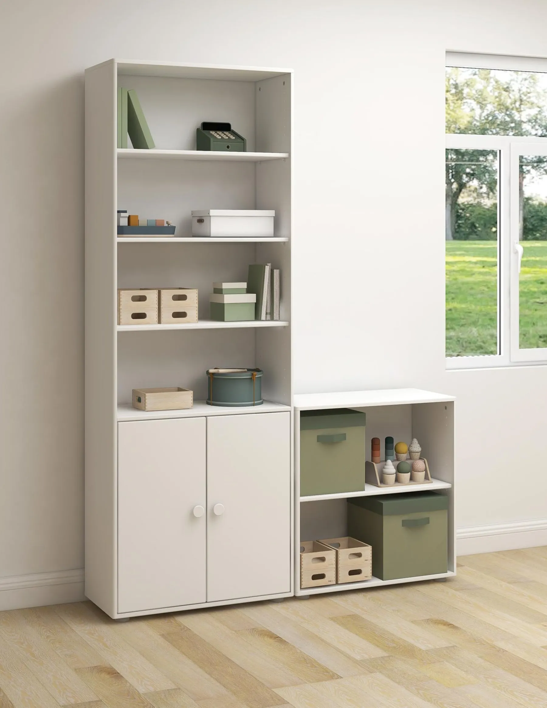 FLEXA Maxi Bücherregal , 2 Türen White Shop