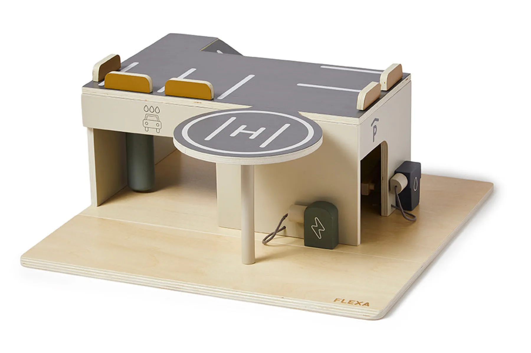 FLEXA Parkhaus aus Holz Multicoloured Hot