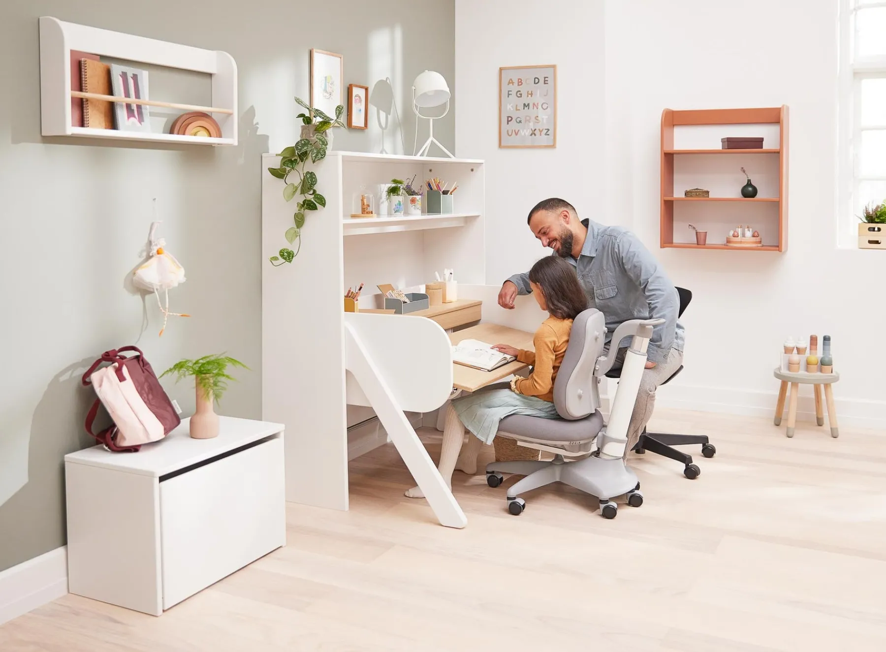 FLEXA Schreibtisch-Überbau, niedrig White New