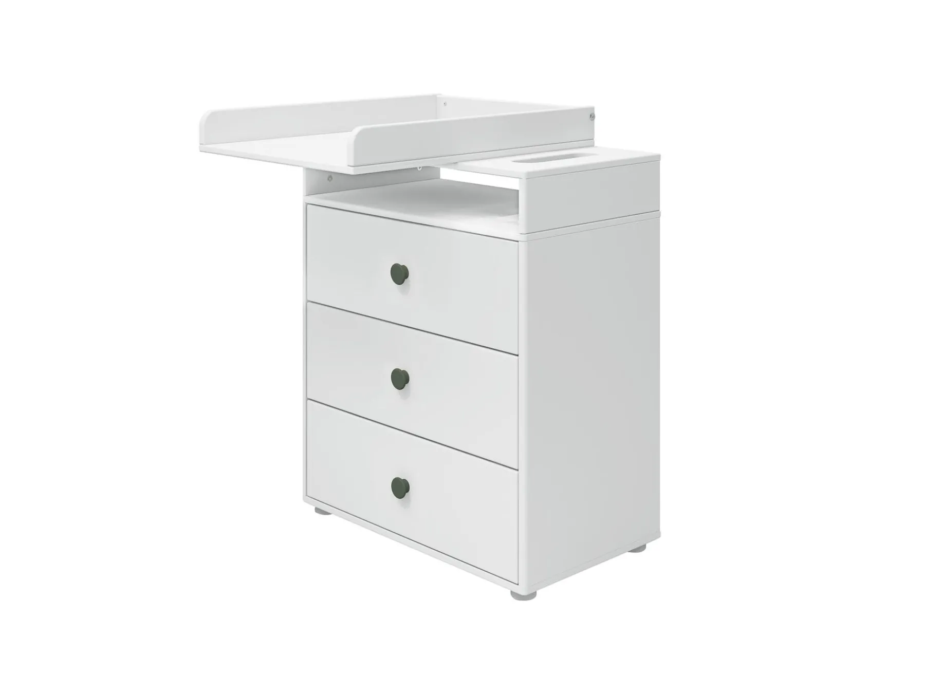 FLEXA Wickeltisch, 3 Schubladen White/deepgreen Shop