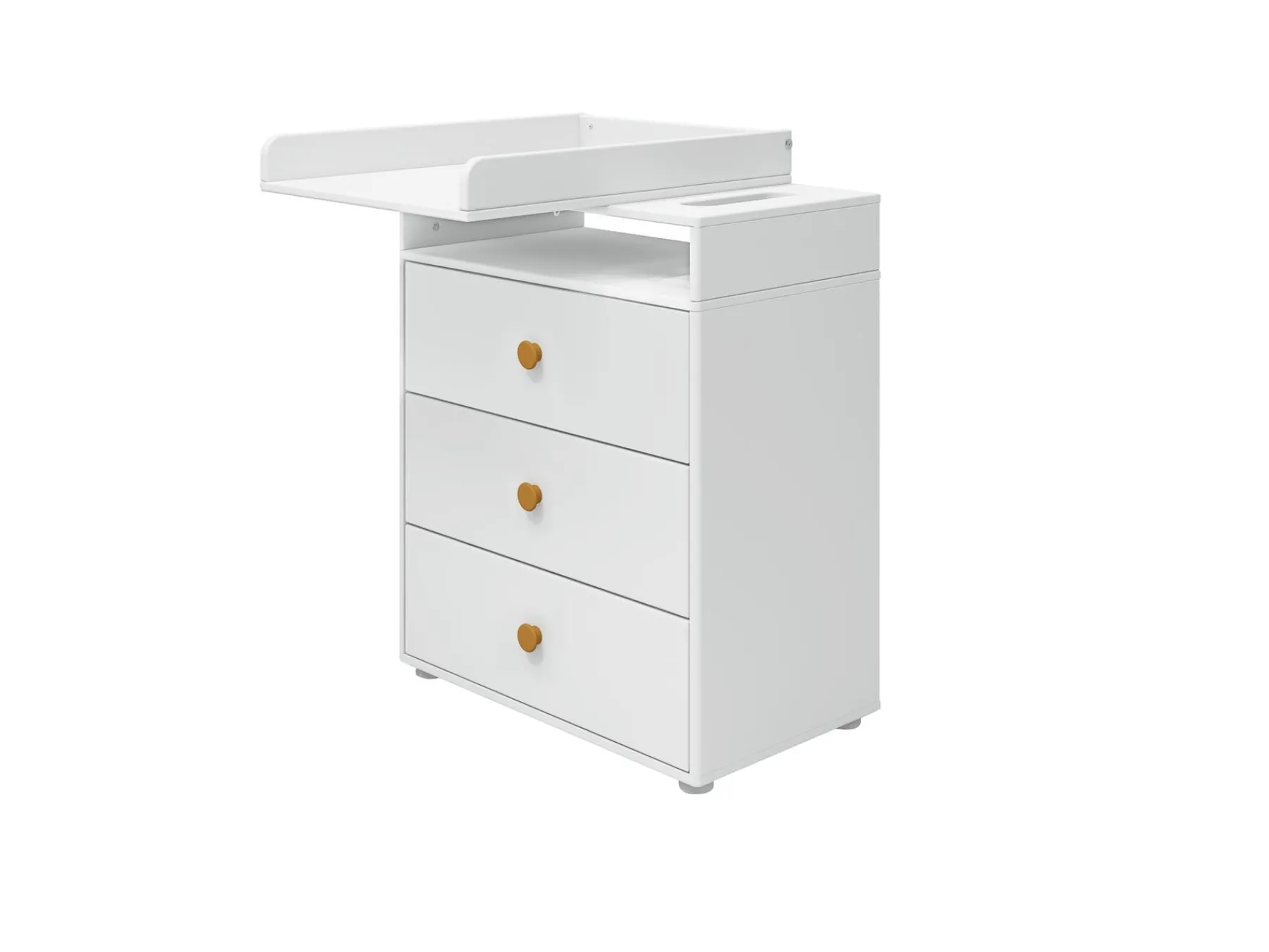 FLEXA Wickeltisch, 3 Schubladen White/mustard Shop