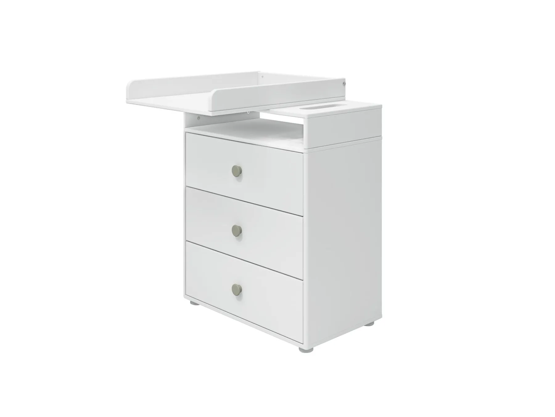FLEXA Wickeltisch, 3 Schubladen White/naturalgreen Flash Sale