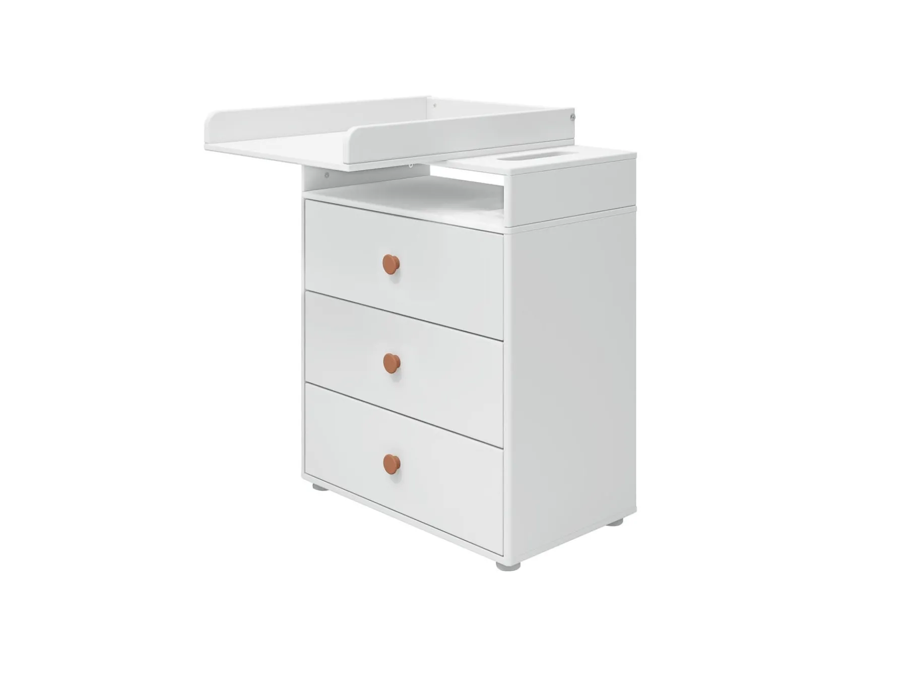 FLEXA Wickeltisch, 3 Schubladen White/blush New