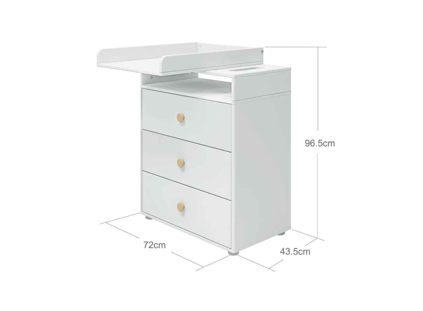 FLEXA Wickeltisch, 3 Schubladen White/oak Cheap