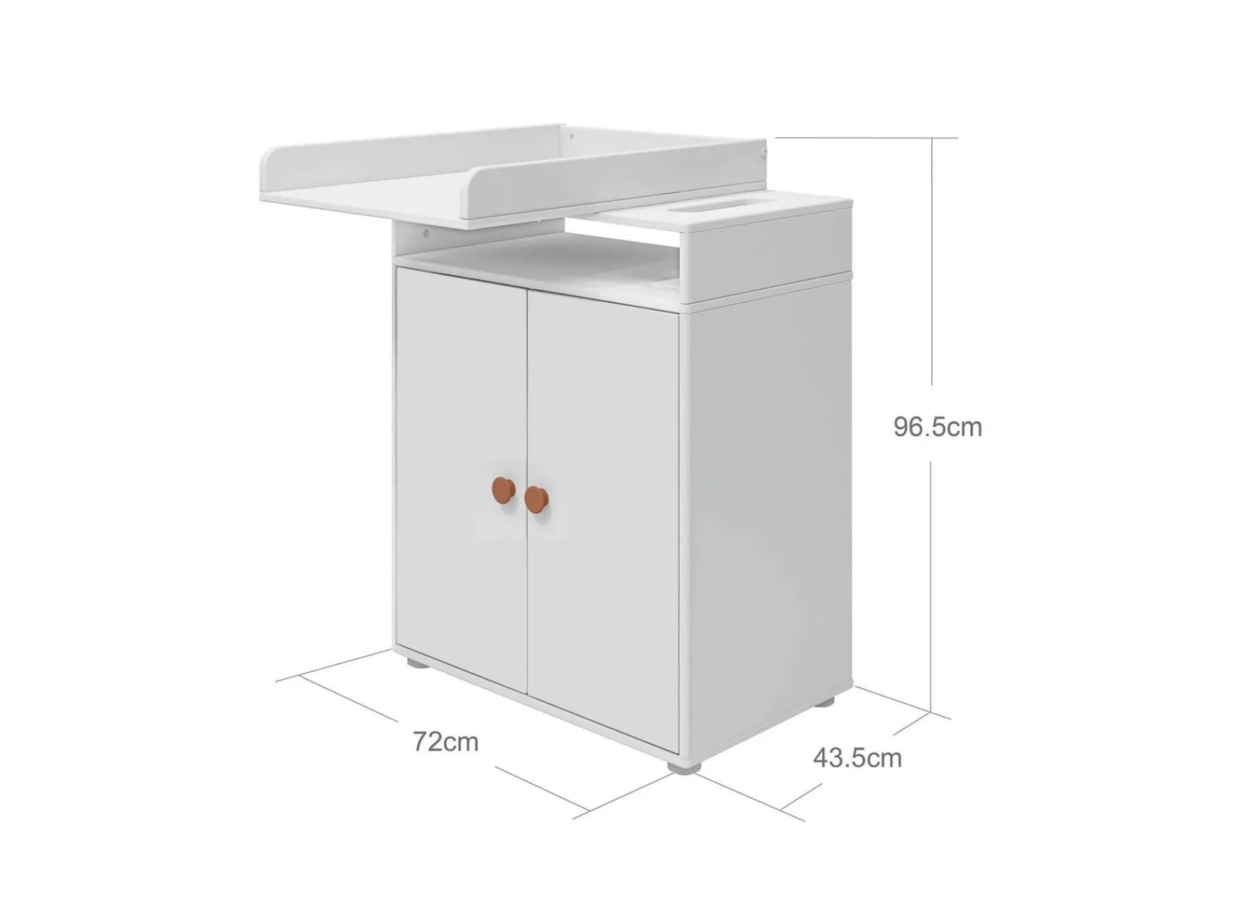 FLEXA Wickeltisch, 2 Türen White/blush Shop