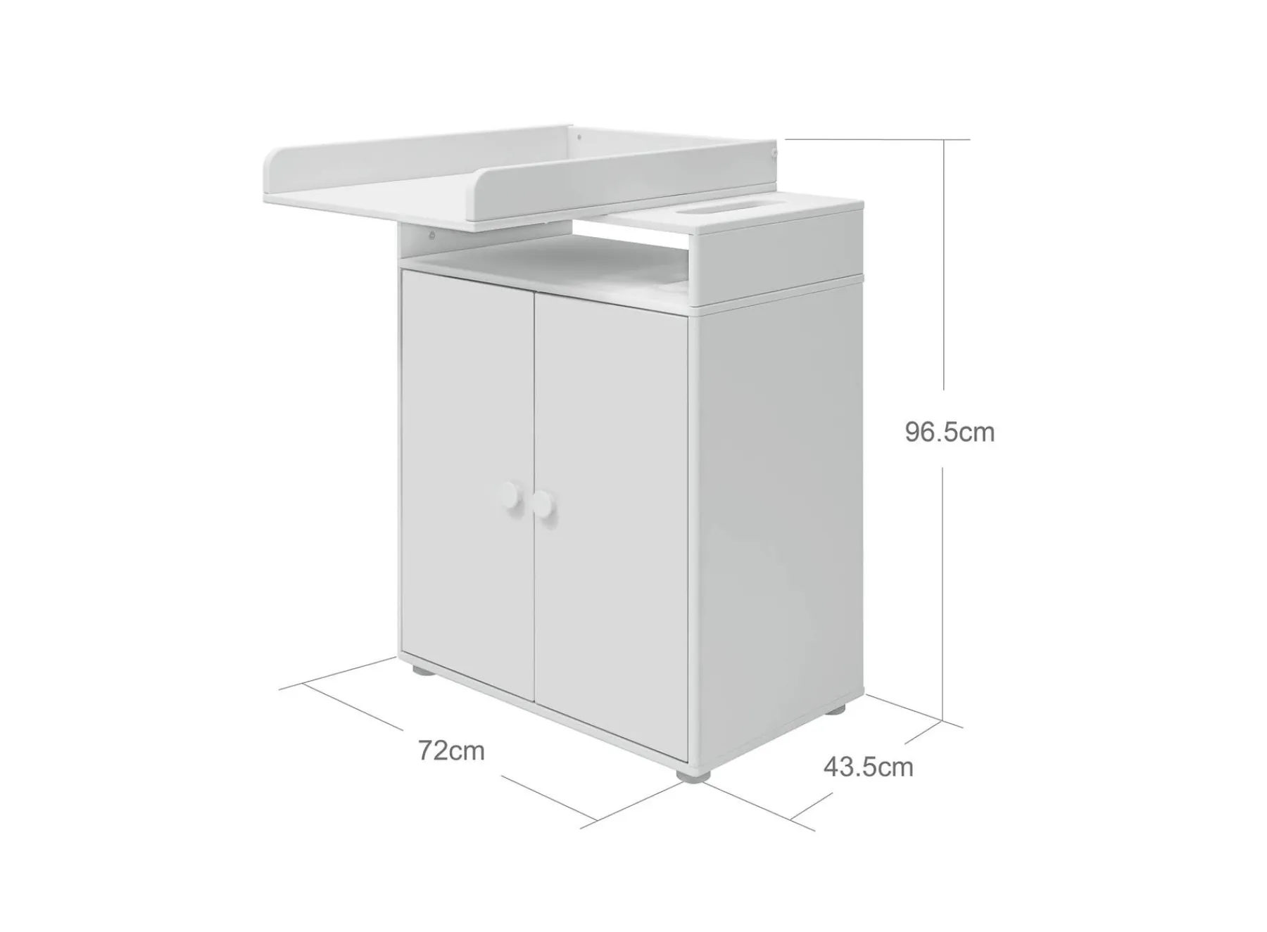 FLEXA Wickeltisch, 2 Türen White Outlet